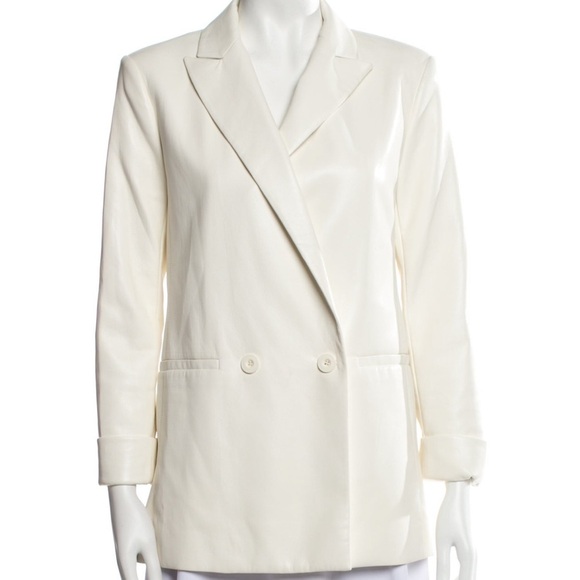 Alice + Olivia Cream Textured Blazer with Tailored Design SZ 0 (XS) - Picture 6 of 10